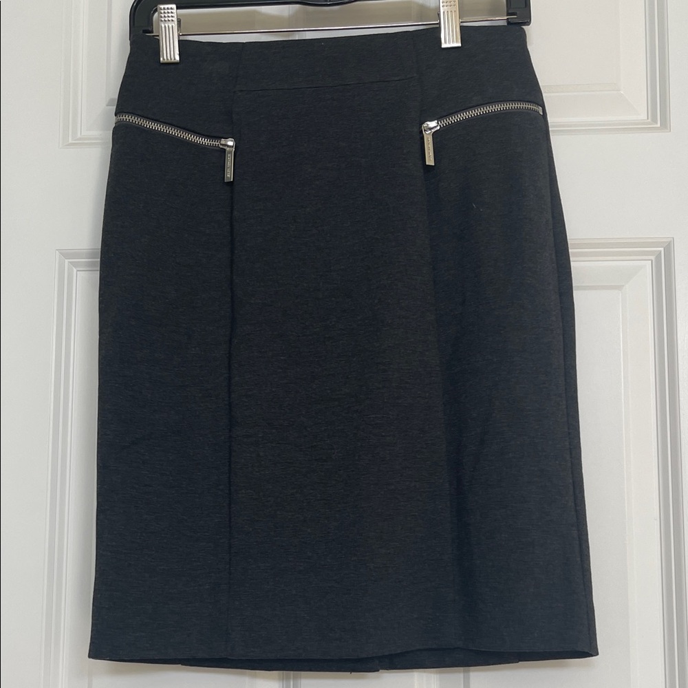 Michael Kors charcoal Pencil Skirt with Zipper Details